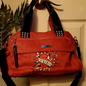 Ed Hardy Red Glitter Bag/Purse